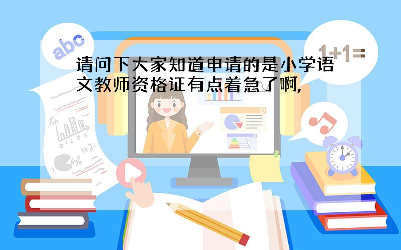 请问下大家知道申请的是小学语文教师资格证有点着急了啊,