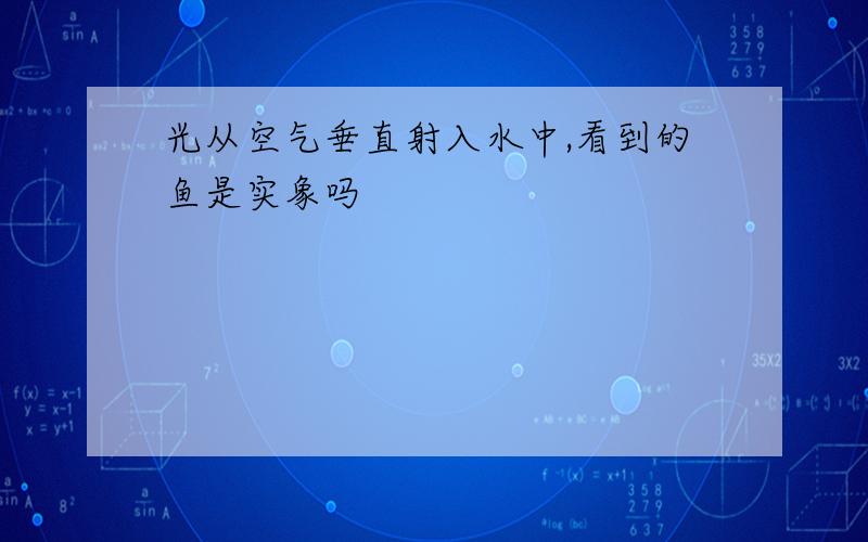 光从空气垂直射入水中,看到的鱼是实象吗