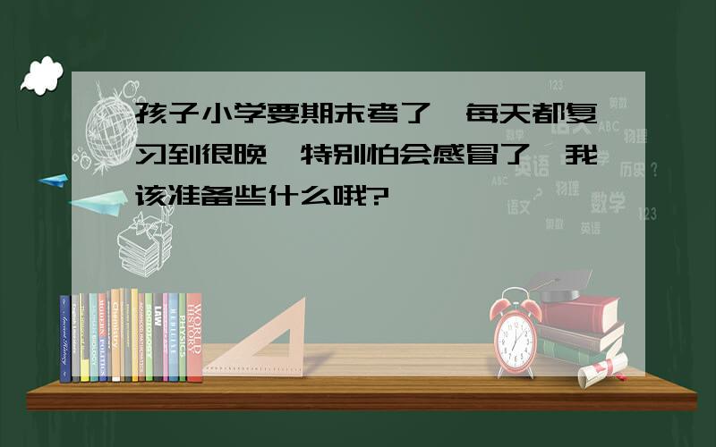 孩子小学要期末考了,每天都复习到很晚,特别怕会感冒了,我该准备些什么哦?