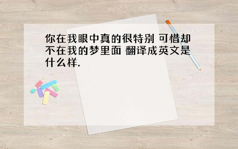 你在我眼中真的很特别 可惜却不在我的梦里面 翻译成英文是什么样.