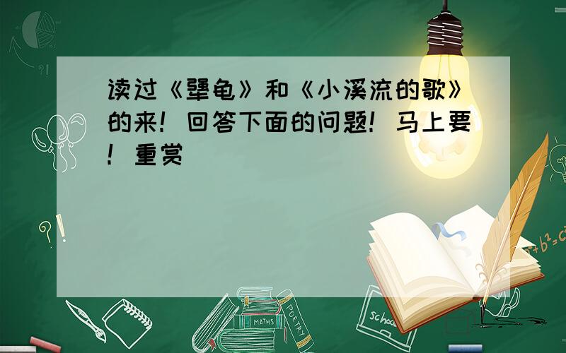 读过《犟龟》和《小溪流的歌》的来！回答下面的问题！马上要！重赏