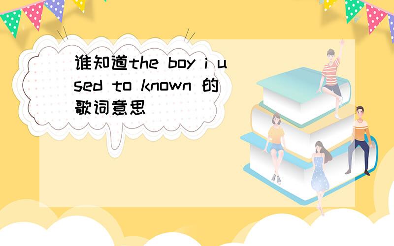 谁知道the boy i used to known 的歌词意思