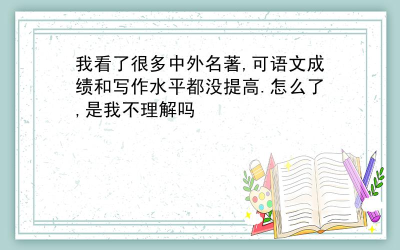 我看了很多中外名著,可语文成绩和写作水平都没提高.怎么了,是我不理解吗