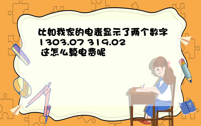 比如我家的电表显示了两个数字1303.07 319.02 这怎么算电费呢