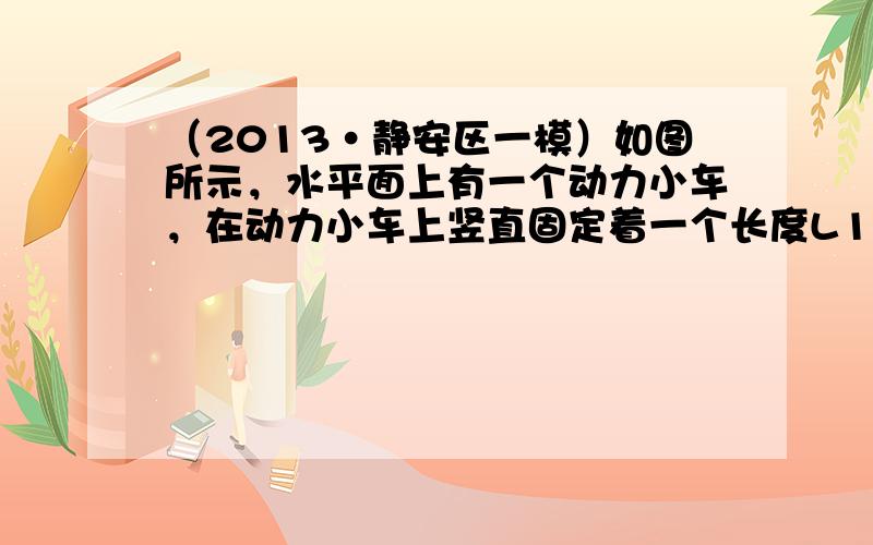 （2013•静安区一模）如图所示，水平面上有一个动力小车，在动力小车上竖直固定着一个长度L1、宽度L2的矩形线圈，线圈匝