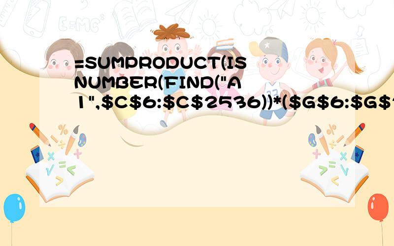 =SUMPRODUCT(ISNUMBER(FIND(