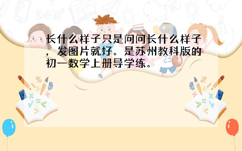 长什么样子只是问问长什么样子，发图片就好。是苏州教科版的初一数学上册导学练。