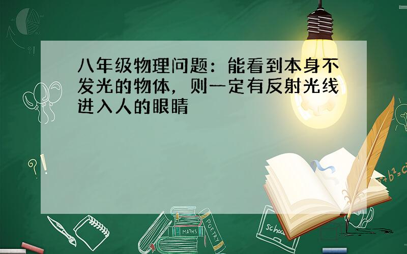 八年级物理问题：能看到本身不发光的物体，则一定有反射光线进入人的眼睛