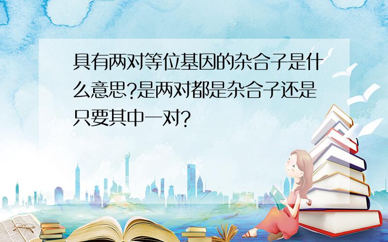 具有两对等位基因的杂合子是什么意思?是两对都是杂合子还是只要其中一对?