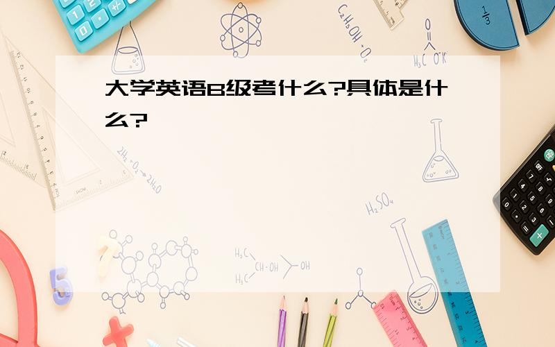 大学英语B级考什么?具体是什么?