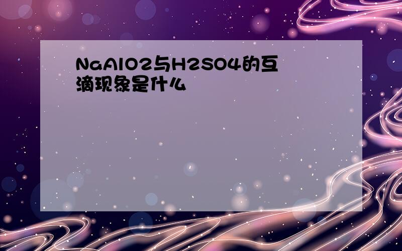 NaAlO2与H2SO4的互滴现象是什么