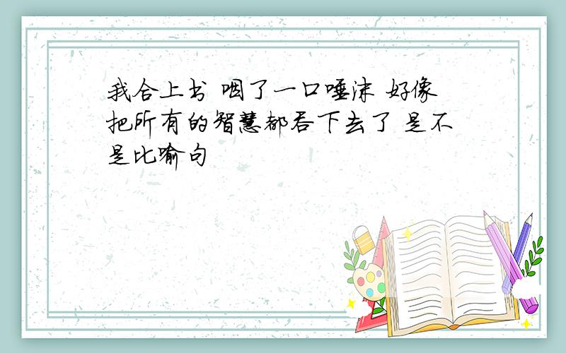 我合上书 咽了一口唾沫 好像把所有的智慧都吞下去了 是不是比喻句