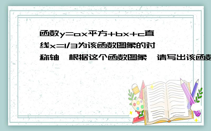 函数y=ax平方+bx+c直线x=1/3为该函数图象的对称轴,根据这个函数图象,请写出该函数图象的8条结论