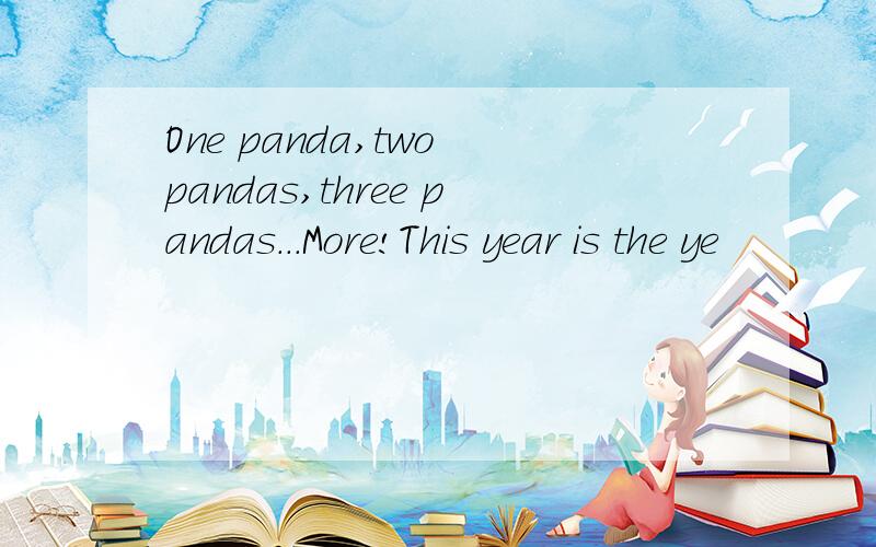 One panda,two pandas,three pandas...More!This year is the ye