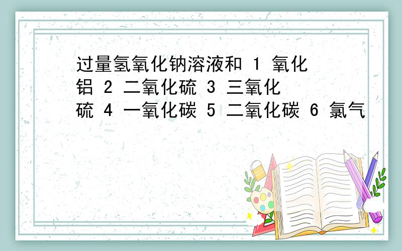 过量氢氧化钠溶液和 1 氧化铝 2 二氧化硫 3 三氧化硫 4 一氧化碳 5 二氧化碳 6 氯气