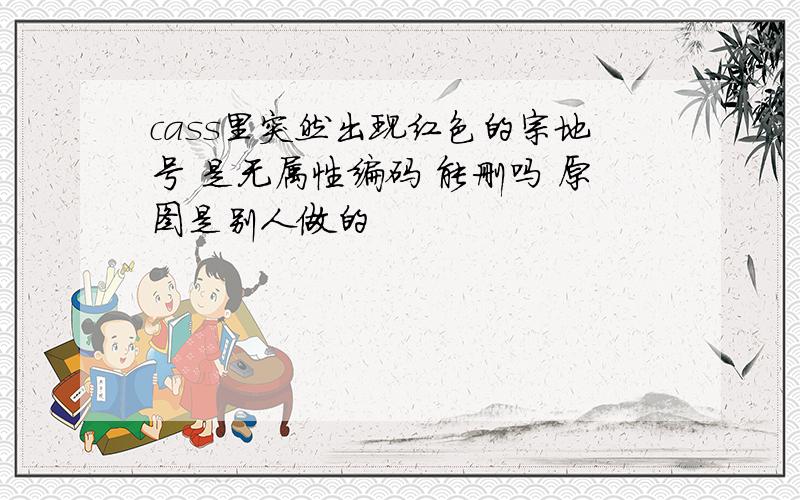 cass里突然出现红色的宗地号 是无属性编码 能删吗 原图是别人做的