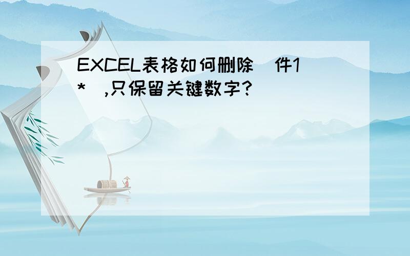 EXCEL表格如何删除（件1*）,只保留关键数字?