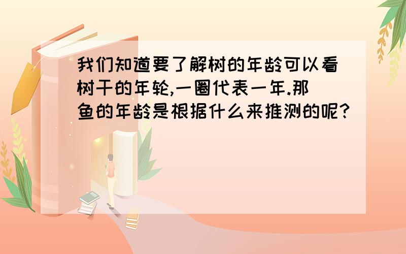 我们知道要了解树的年龄可以看树干的年轮,一圈代表一年.那鱼的年龄是根据什么来推测的呢?