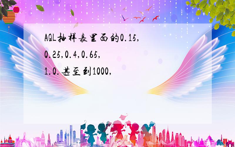 AQL抽样表里面的0.15,0.25,0.4,0.65,1.0.甚至到1000,