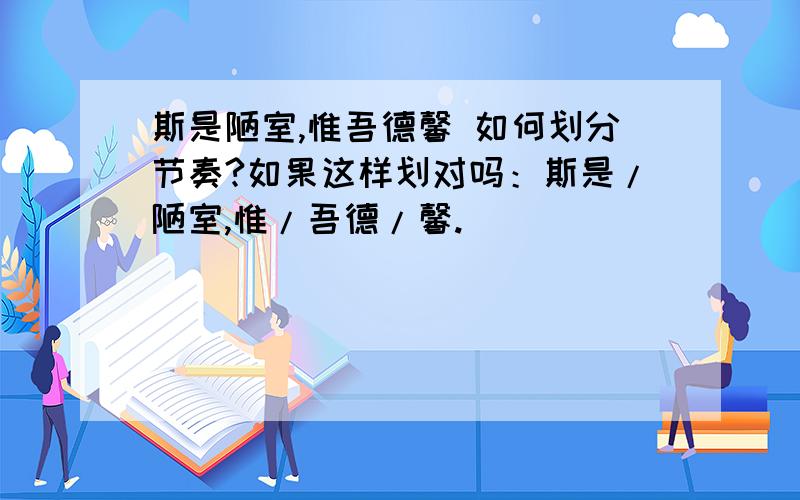 斯是陋室,惟吾德馨 如何划分节奏?如果这样划对吗：斯是/陋室,惟/吾德/馨.