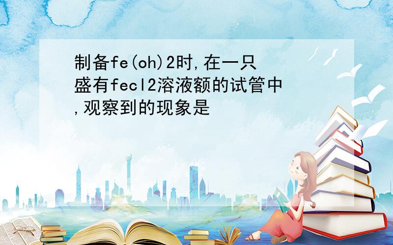 制备fe(oh)2时,在一只盛有fecl2溶液额的试管中,观察到的现象是