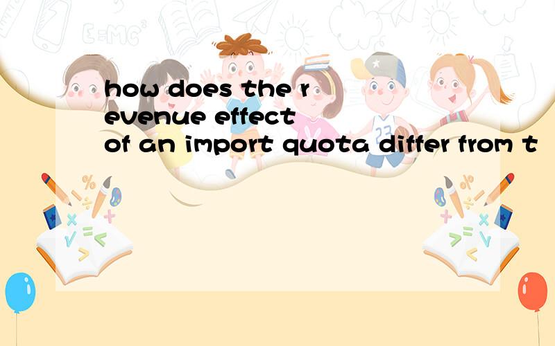 how does the revenue effect of an import quota differ from t