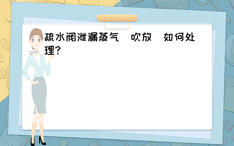 疏水阀泄漏蒸气(吹放)如何处理?