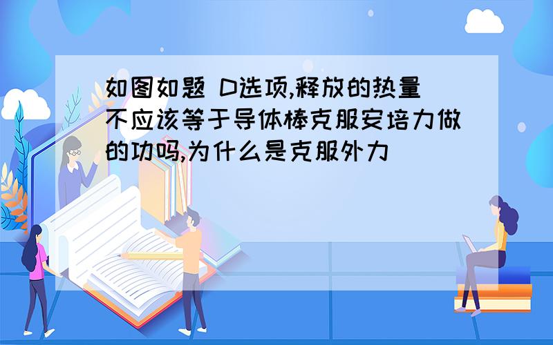 如图如题 D选项,释放的热量不应该等于导体棒克服安培力做的功吗,为什么是克服外力