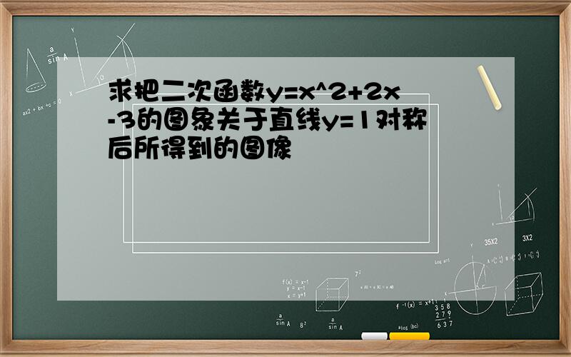 求把二次函数y=x^2+2x-3的图象关于直线y=1对称后所得到的图像