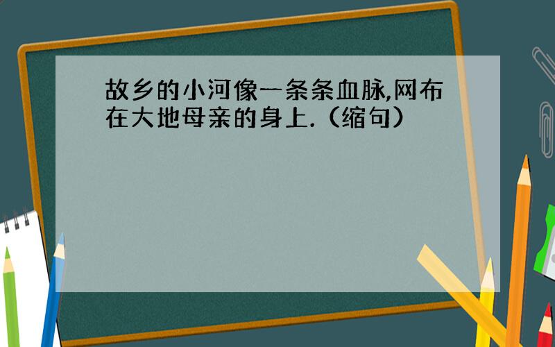 故乡的小河像一条条血脉,网布在大地母亲的身上.（缩句）