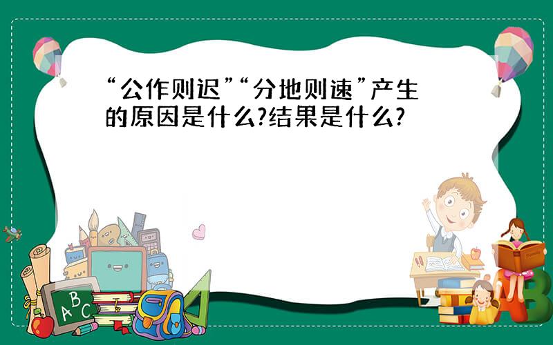 “公作则迟”“分地则速”产生的原因是什么?结果是什么?