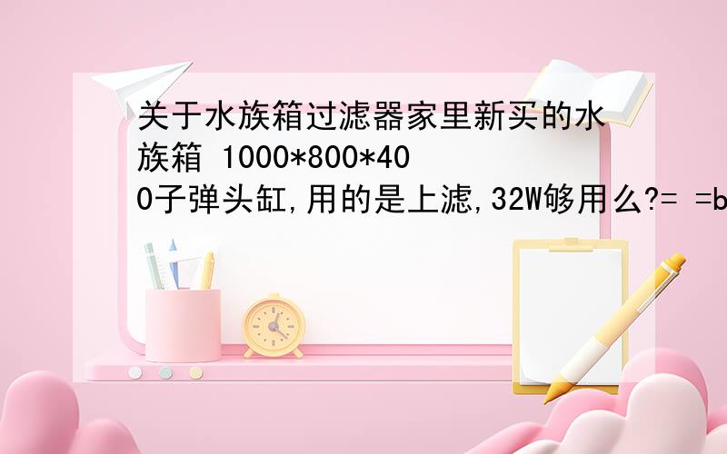 关于水族箱过滤器家里新买的水族箱 1000*800*400子弹头缸,用的是上滤,32W够用么?= =b 用的是32W的潜