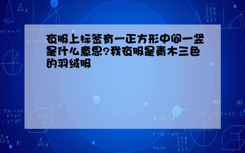 衣服上标签有一正方形中间一竖是什么意思?我衣服是青木三色的羽绒服