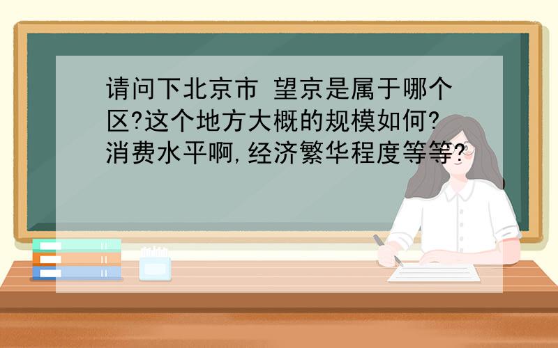 请问下北京市 望京是属于哪个区?这个地方大概的规模如何?消费水平啊,经济繁华程度等等?