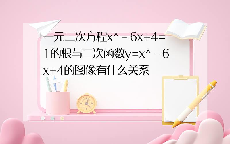 一元二次方程x^-6x+4=1的根与二次函数y=x^-6x+4的图像有什么关系