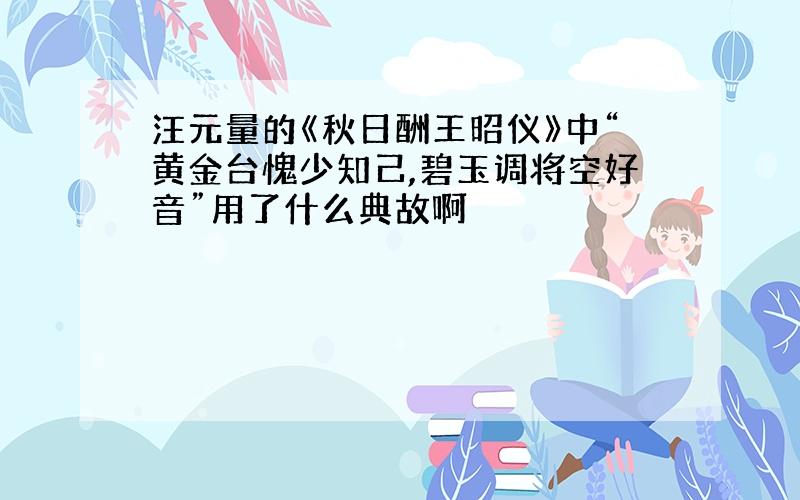 汪元量的《秋日酬王昭仪》中“黄金台愧少知己,碧玉调将空好音”用了什么典故啊