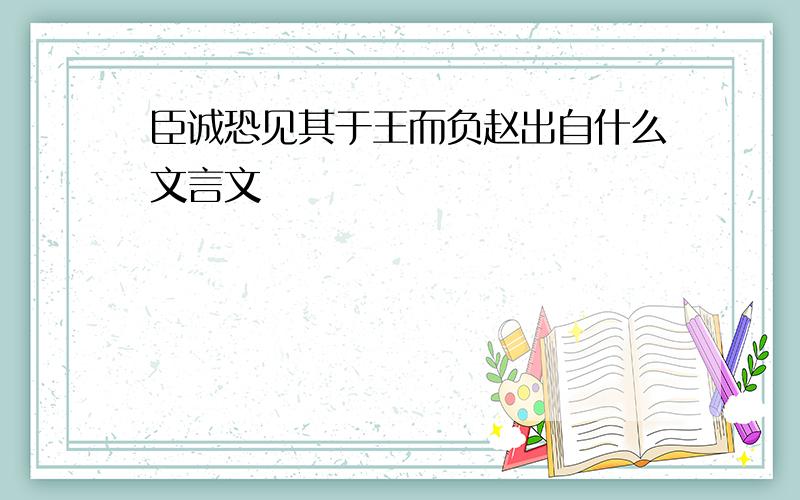 臣诚恐见其于王而负赵出自什么文言文