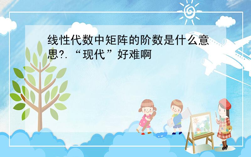 线性代数中矩阵的阶数是什么意思?.“现代”好难啊