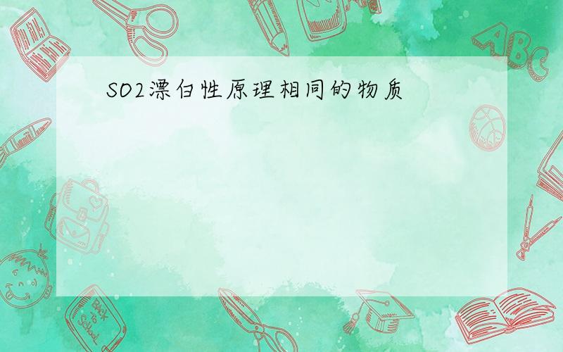 SO2漂白性原理相同的物质