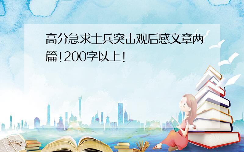 高分急求士兵突击观后感文章两篇!200字以上!