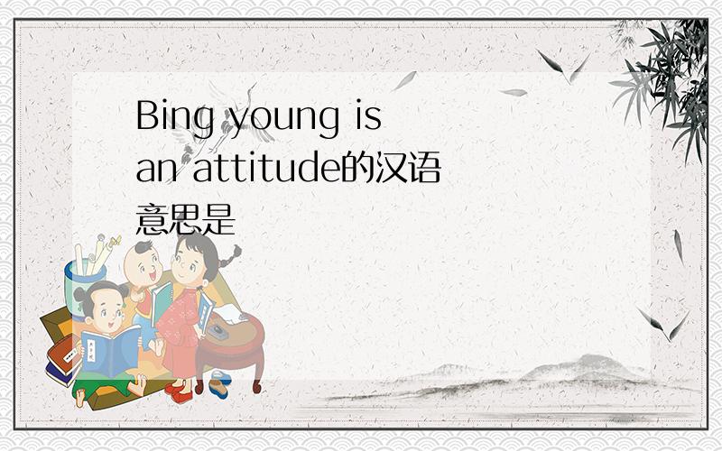 Bing young is an attitude的汉语意思是