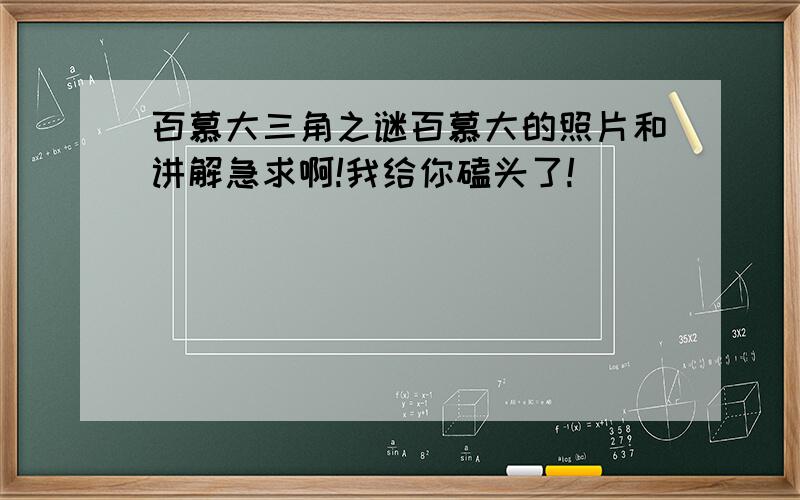 百慕大三角之谜百慕大的照片和讲解急求啊!我给你磕头了!