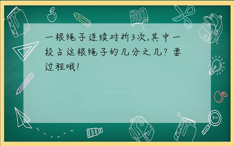 一根绳子连续对折3次,其中一段占这根绳子的几分之几? 要过程哦!