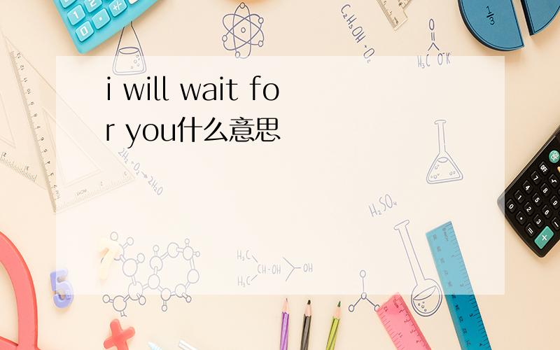 i will wait for you什么意思