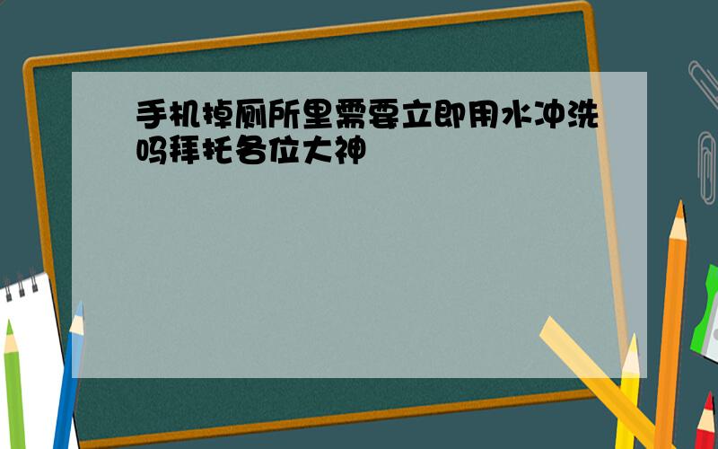 手机掉厕所里需要立即用水冲洗吗拜托各位大神