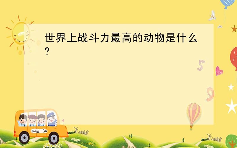 世界上战斗力最高的动物是什么?