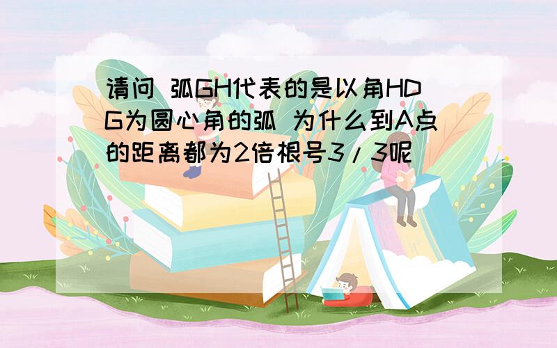 请问 弧GH代表的是以角HDG为圆心角的弧 为什么到A点的距离都为2倍根号3/3呢