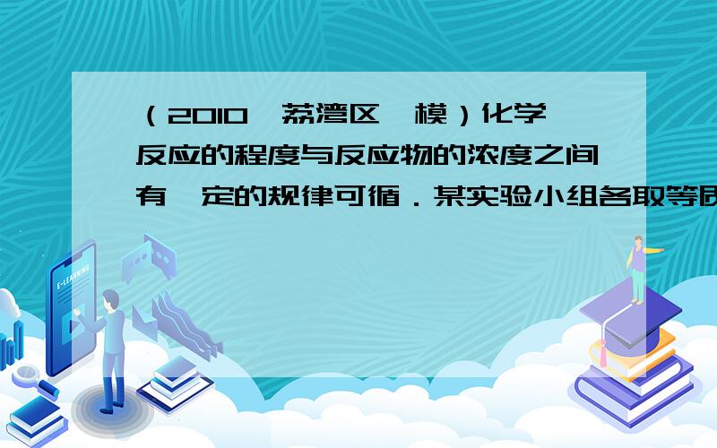 （2010•荔湾区一模）化学反应的程度与反应物的浓度之间有一定的规律可循．某实验小组各取等质量的木炭和等质量的硫分别在容