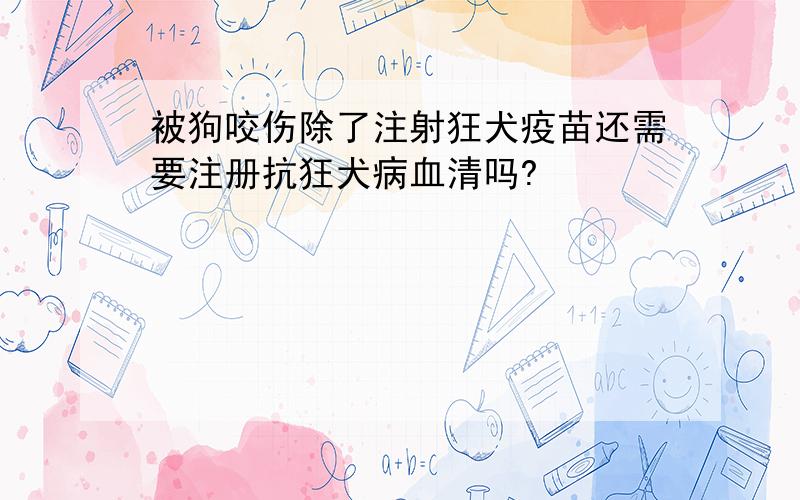 被狗咬伤除了注射狂犬疫苗还需要注册抗狂犬病血清吗?