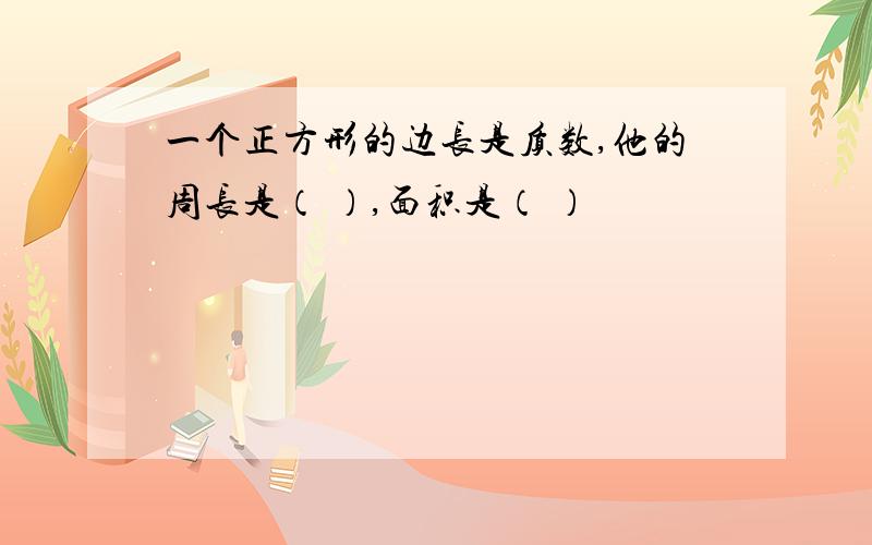 一个正方形的边长是质数,他的周长是（ ）,面积是（ ）